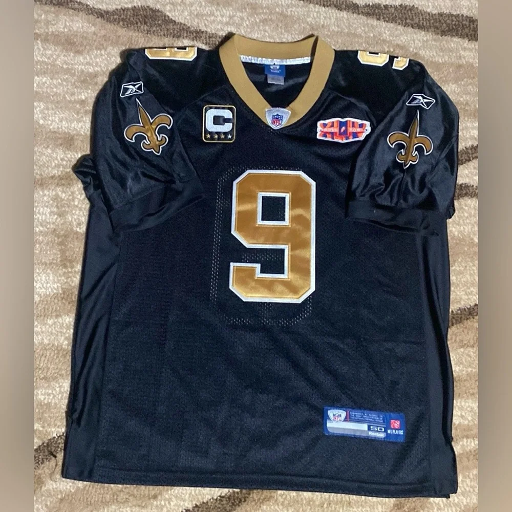 Reebok New Orleans Saints Drew Brees Super Bowl Jersey Stitched Name/#. Size 50 - Picture 4 of 7